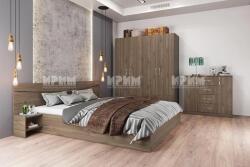 Bogdan Furniture I Спален комплект модел 7062 за матрак 160/200, Орех адмирал