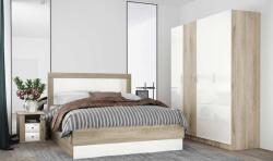 Bogdan Furniture I Спален комплект 7063 за матрак 160/200, Сонома арвен/Бял гланц