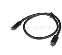 Lanberg USB-C M/F 3.1 kábel, 0, 5 m, fekete (CA-USBE-20CC-0005-BK) (CA-USBE-20CC-0005-BK)