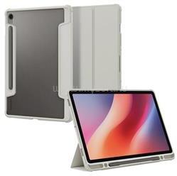 Spigen Samsung Tab S10 FE WIFI ULTRA HYBRID PRO tok álló, bőr hatású FLIP, ceruza tartó, VILÁGOSSZÜRKE (ACS09533) (ACS09533)