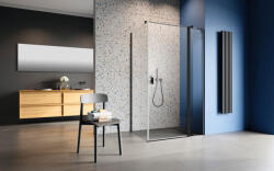 Radaway Nes Black KDJ II szögletes fekete zuhanykabin 120x90 átlátszó balos