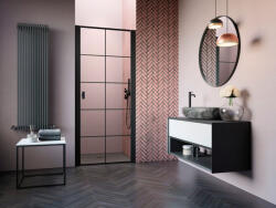 Radaway Nes Black DWJ I Factory fekete zuhanyajtó 100 átlátszó balos