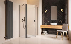 Radaway Nes Black PTJ szögletes fekete zuhanykabin 100x80J átlátszó, jobbos, ajtó a hosszabb oldalon