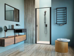 Radaway Nes Black DWJ I Frame fekete zuhanyajtó 100 átlátszó jobbos