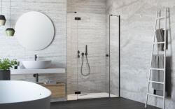 Radaway Essenza Black DWJS fekete zuhanyajtó 110 átlátszó balos - szerelvenycenter - 343 000 Ft