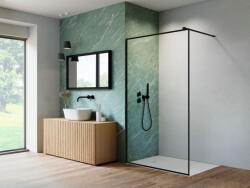 Radaway Nes Black Walk-in II Frame fekete zuhanyfal 80 átlátszó