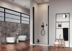 Radaway Nes Black DWJ I fekete zuhanyajtó 70 átlátszó jobbos