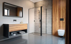 Radaway Nes Black KDS II szögletes fekete zuhanykabin 120x90 átlátszó balos