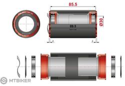 FSA T47/85.5 középcsapágy, 386EVO