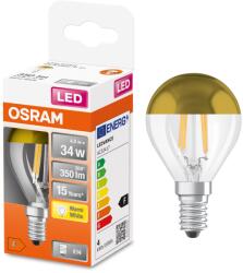 OSRAM LED izzó, P45, E14, 4W (34W), 380 lm, Meleg fény (2700K), Arany