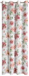 Eurofirany DEBI függöny, 140 x 250 cm, Eurofirany, gyűrűk, fehér virágmintával (456458)