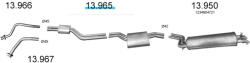 Edex 13.965 - Kipufogó közép dob MERCEDES 280 - W123 2.8 (1976-1981) (E13_965)