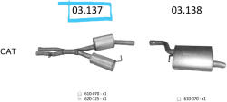 Edex 03.137 - Kipufogó közép dob BMW 5 E39 2.2, 2.5, 3.0 (2000-2004) (E03_137)