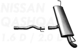 Edex 15.454 - Kipufogó hátsó dob NISSAN QASHQAI 1.6 D, 2.0 D (2006-2015) (E15_454)