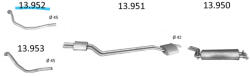 Edex 13.952 - Kipufogó gyűjtő cső MERCEDES 250 - W123 2.5, 2.8 (1976-1985) (E13_952)