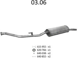 Edex 03.06 - BMW 3 E30 kipufogó hátsó dob (E03_06)