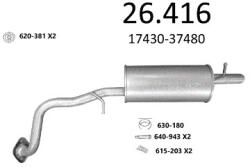 Edex 26.416 - kipufogó hátsó dob (E26_416)