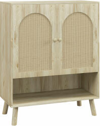 Homcom Boho tárolószekrény dekoratív rattan ajtókkal
