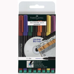 Faber-Castell Set de 8 markere permanente Multimark FABER-CASTELL, Culori asortate (FC151309)