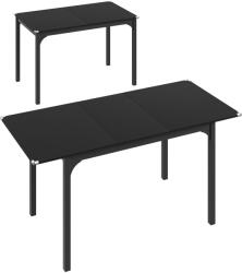 HomCom Kerti Kinyitható Asztal 4-6 Személynek, Acéllábakkal, 160x70x75 cm, Fekete