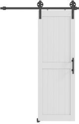 Homcom Ușă Glisantă în Stil Country cu Șină și Mâner din Lemn și Oțel, 71.5x213.4 cm, Alb și Negru