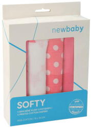 New Baby Softy Printed Cotton Cloth Diapers 70 x 70 cm 4 pcs pink and white (46900-CHNB22-Tetra-plena-ruz) - vexio