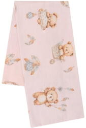 New Baby Flannel nappy with print New Baby teddy bear pink (36029-Per04-teddy bear-pink) - vexio