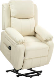 Homcom 160°-ig Dönthető Fotel, 76x90x105 cm, Krémszín