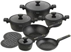 Klausberg Márványozott edénykészlet fedővel 12 darabos Klausberg KB-7968, fekete