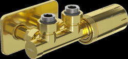 Mexen G05 termosztatikus szögletes készlet takaróval S, Duplex, DN50, arany - W907-958-910-50 Termosztatikus fej készletek (5905315237996)