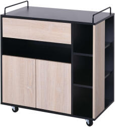 HomCom központi konyhaszekrény fából, fekete 76, 5x40x82 cm