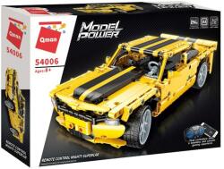 Qman QMAN® 54006 | technic-kompatibilis távirányítós építőjáték | 501 db építőkocka | Sárga klasszikus sportautó (app + controller) (QH54006)