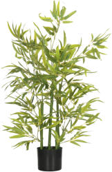 Homcom Plantă Artificială de Bambus Înaltă de 90 cm cu 504 Frunze din PEVA și PP Verde cu Ghiveci din Ciment Ø15x12.5 cm