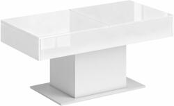 HomCom Măsuță de Cafea Extensibilă cu Compartiment Ascuns Modern, 108-178.5x53x49 cm, Alb Lucios