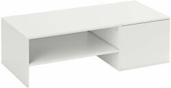 HomCom Dohányzóasztal Fa Csúsztatható Asztallappal és Nyitott és Rejtett Polccal, 110x52x36 cm, Fehér