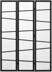 HomCom 3 Paneles Szobaelválasztó, Összecsukható Fa Térelválasztó Beltéri Használatra, Szabadon Álló Térelválasztó Otthoni Irodához, Fekete Fehér