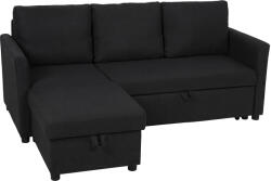 Homcom Canapea Extensibilă de Colț cu Aspect de In și Compartiment de Depozitare Ascuns, 192x148x86 cm, Gri Antracit
