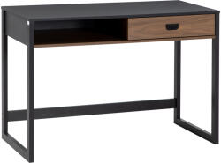 HomCom Számítógépasztal - Dió és Fekete, Fiókkal és Polccal