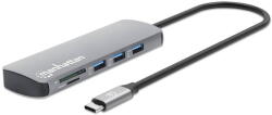 Manhattan Docking Station MANHATTAN USB-C PD auf HDMI 9-in-1 4K Dockingstation grau (190459)