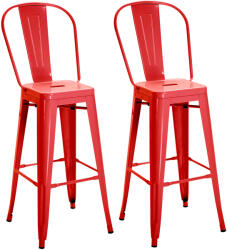 Homcom 2 Darabos Bárszékkészlet Levehető Háttámlával és Lábtámasszal, 44x49x116 cm, Piros