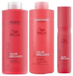 Wella Invigo Color Brilliance Fine szett: Sampon 1000 ml + Balzsam 1000 ml + Spray 150 ml