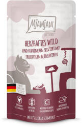  MjAMjAM 12x125g MjAMjAM Quetschie Vad, nyúl & áfonya nedves macskatáp