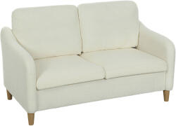 Homcom Modern Kétszemélyes Diván Vastag Párnákkal és Sherpa Kárpittal, 137x69x82 cm, Krém