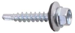 Rocast Surub Autoforant Cap Hex + Saiba Epdm 14mm, Otel, Zincat - 4.8 X 32 Ral 3009 (7504S483212S)