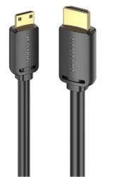 Vention mini HDMI/M -> HDMI/M (4K, HD, fekete), 1, 5m, kábel