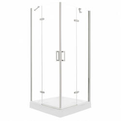 Kerra Flow Chrome 90 szögletes zuhanykabin zuhanytálcával (FLOW-90-CHR-VIC) - homelux