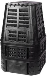 Qbrick Patrol Komposztáló, Qbrick Patrol Eco Multi, fekete, 1000 l, 93, 3 x 93, 3 x 146 cm, fedeles, alsó ürítőajtóval, egyszerű össszeszerelés (TC255078)