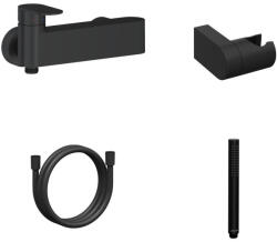 RAVAK Zuhany csaptelep, Ravak Chrome II zuhany csaptelep szettel, CR II 032.20BL+S, matt fekete X07S122 - mozaikkeramia