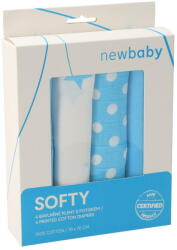 New Baby Softy printed cotton cloth diapers 70 x 70 cm 4 pcs turquoise and white (46900-CHNB22-Tetra-plena-tyrk) - pcone