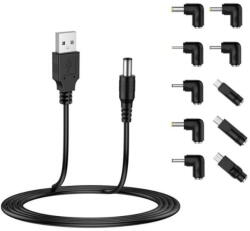 Techsuit Cablu + 10 adaptoare USB la DC ChargeNest AC21, negru (KF2354102) - pcone